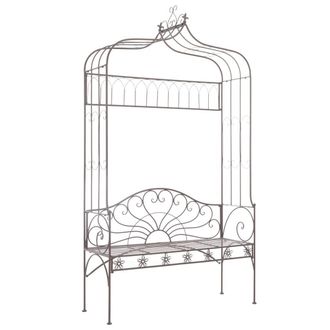 vidaXL Vidaxl - Banco De Jard&iacute;n Metal Marr&oacute;n Envejecido 122 Cm