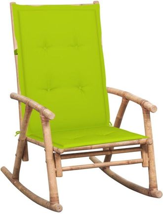 vidaXL Silla Mecedora Con Coj&iacute;n Bamb&uacute; Vidaxl