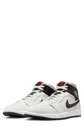 Nike Jordan Air Jordan 1 Mid Basketball Sneaker in Summit White/Neutral Grey at Nordstrom, Size 10.5