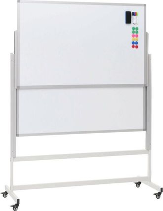 Hhg Hhg - Nunca Usado] Pizarra Blanca 656, Pizarra Magn&eacute;tica, Dos Pizarras, Escritura En Ambos Lados, Altura Ajustable, Enrollable Incl. Accesorios 101x69