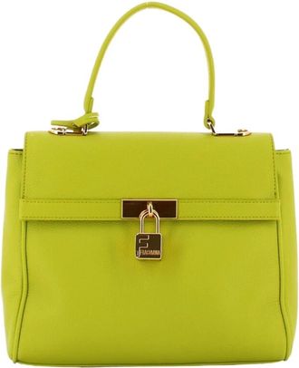 Fracomina Gele Eco-lederen Schoudertas met Metalen Details - Dames - Handtassen - Groen - ONE Size - Leer - Tassen