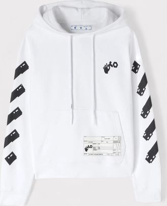Off-white Mens Teenage Engineering Arrow Hoodie White - Size Small