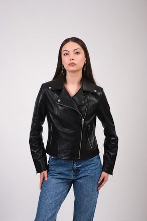 FURNIQ Charlotte Leather Jacket in Black at Nordstrom, Size Xx-Large