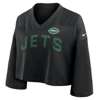 Nike New York Jets Wide Receiver Nike Womens Dri-FIT NFL Cropped Jersey in Black | 03O300A72-5HX