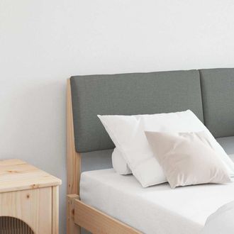 vidaXL Testiera Imbottita Grigio Scuro 120 Cm Pino Massello Vidaxl