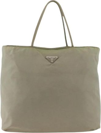 Prada Pre-owned Vintage tote - Dames - Vintage Shopper - Beige - ONE Size - Nylon - Vintage