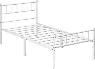 Yaheetech Yaheetech - Marco De Cama Para Colch&oacute;n De 90x200cm Cama Individual Con Patas 32cm Cama De Metal Con Espacio Bajo De Almacenamiento Blanco Visita La Ti