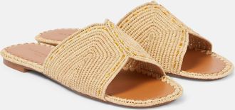 Robert Clergerie Ineni raffia slides