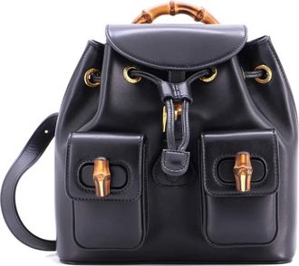 Gucci Bamboo Leather Small backpack - Zwart