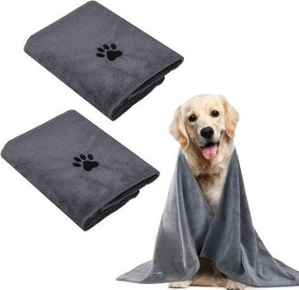 OEM Toalla Para Perros De 2 Piezas, 100 X 50 Cm - Microfibra Absorbente Y De Secado R&aacute;pido