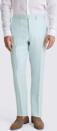 Moss Tailored Fit Aqua Twill Linen Trouser