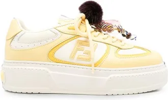 Fendi Match Pompom-embellished Platform Sneakers
