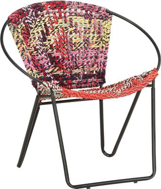 vidaXL Silla Circular Chindi De Tela Multicolor Vidaxl