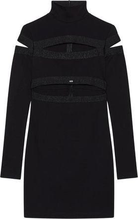 GCDS Gcds, Kleedjes, Dames, Zwart, M, Mini Jurk met Cut-Out Details