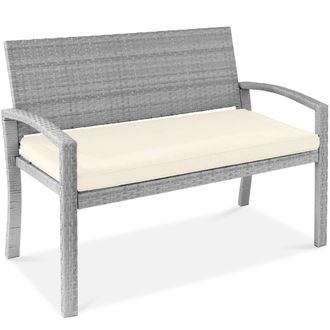 Best Choice Products 2-Person Outdoor Wicker Bench Garden Patio Porch Furniture w/ 700lb Capacity, Cushion