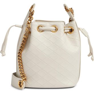Saint Laurent Cassandre Quilted Leather Bucket Bag in Blanc Vintage at Nordstrom