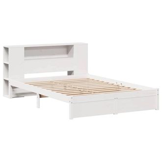 Berkfield Home Decorative Bookcase Bed without Mattress White 140x190cm Solid Wo | Size: 140x190 cm