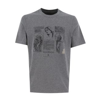 Brunello Cucinelli T-Shirts, male, Gray, S, Jersey T-shirt