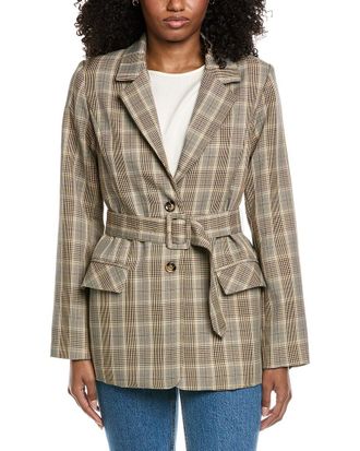 Fate Belted Plaid Blazer