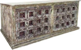 Wanderlust Deco Aparador de madera artesanal 216x52x95h cm