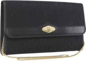 Dior Pre-owned Clutches, female, Black, Size: ONE SIZE Pre-owned Trotter Canvas Shoulder Bag