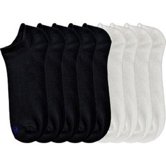 K. Bell Socks K. Bell Womens 10 Pack Fashion No Show Liner Socks, EXTENDED SIZE 8-12, Black & White Extended Size, 7-11 UK