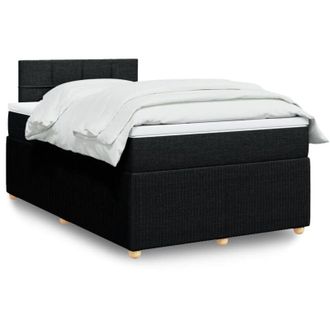 vidaXL Cama Box Spring Con Colch&oacute;n Tela Negro 120x200 Cm