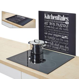 ZELLER PRESENT Herdblende-/Abdeckplatte »Kitchen Rules« Klett & Flausch Befestigung