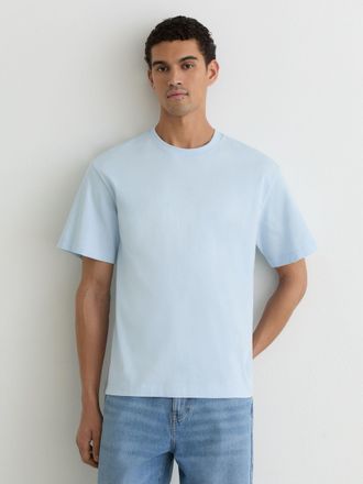 Reiss Soft Blue Cotton Pigment-dyed Relaxed-fit T-shirt, Xxl