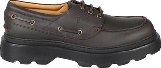 Tod's Bruine platte schoenen - Heren - Bootschoenen - Bruin - 41 EU - Schoenen