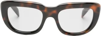 Prada Tortoiseshell-effect Rectangle-frame Sunglasses