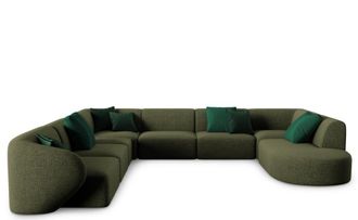 BLOOMINGLOFT 8-Sitzer Design-Panoramasofa Chiara Chenille - Links