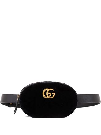Gucci gg marmont matelasse belt bag - women - Velvet - One Size - Black