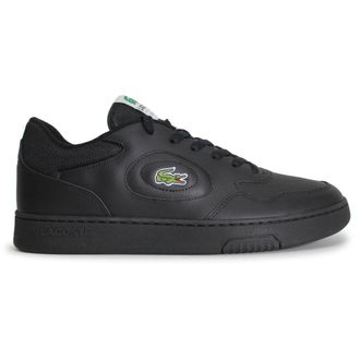 Lacoste Lineset Leather Mens Comfort Trainers - Black Black - Size:UK 11