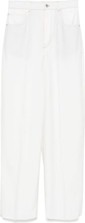 Bottega Veneta Wool Trousers - Womens - Calf Leather/Cotton/Wool