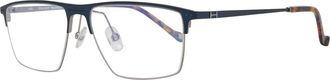 Hackett Accessoires, Heren, Blauw, ONE Size, Blauwe Mannen Optische Monturen Browline Stijl