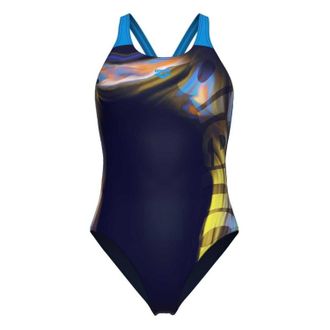 Arena Dames/Dames Dreamhline Abstract Eendelig Zwempak (Marine / Turquoise)
