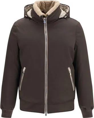 Brunello Cucinelli Brown Polyamide Mens Bomber