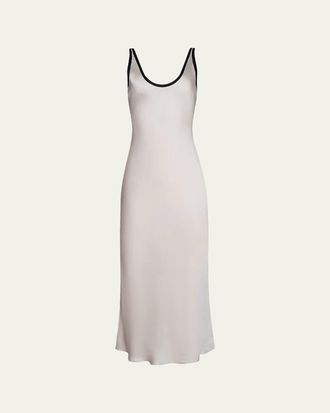 L'agence Akiya Contrast-Trim Maxi Dress