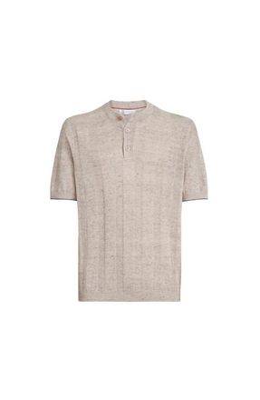Brunello Cucinelli Henley collar T-shirt in Sand at Nordstrom, Size 56 It