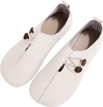 Generic Shoes for Women UK,Women Leather Loafer Shoes,with Arch Support Fashion Lightweight Breathable Slip On Flat Loafers,Light Weight Round Toe Business Wa