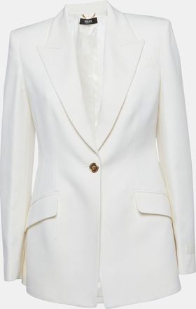 Versace Off White Gabardine Regular Fit Blazer