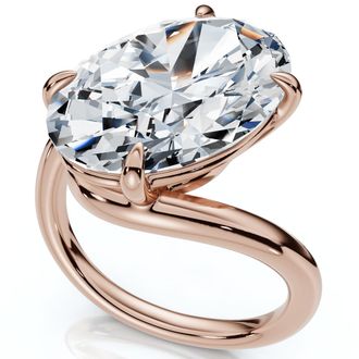 Pompeii3 Certified 7Ct Aire Oval Cut Diamond Solitaire Engagement Ring 14k Gold Lab Grown