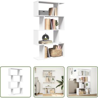vidaXL Archiviazione - Libreria divisoria a 4 ripiani bianca 70x24x129 cm in legno ingegnerizzato
