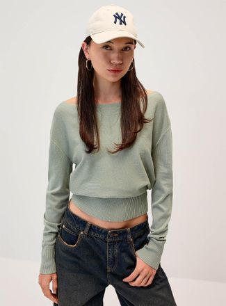 Twik Womens Ribbed-hem loose sweater