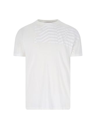 Golden Goose White Flag Lyocell Round Neck T-Shirt