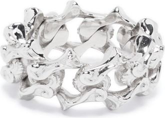 Emanuele Bicocchi Arabesque chain-link ring - unisex - Sterling Silver - 20