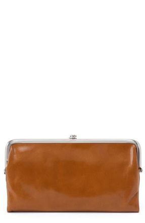 Hobo Lauren Leather Double Frame Clutch in Truffle at Nordstrom