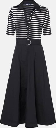 Veronica Beard Abito midi Delise in misto cotone