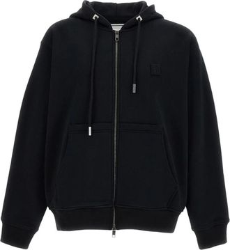 Wooyoungmi Back Logo Hooded Zipup - Heren - Vesten met rits - Zwart - M - Katoen - Hoodies & sweatvesten